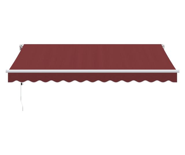 Автоматично прибираща се тента с LED, бордо, 350x250 см