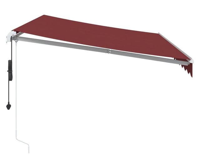 Автоматично прибираща се тента с LED, бордо, 350x250 см