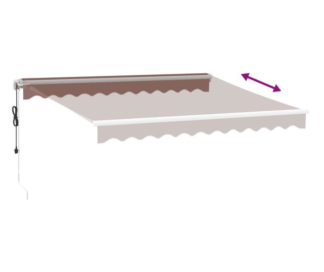 Автоматично прибираща се тента с LED, кафяв, 300x250 см