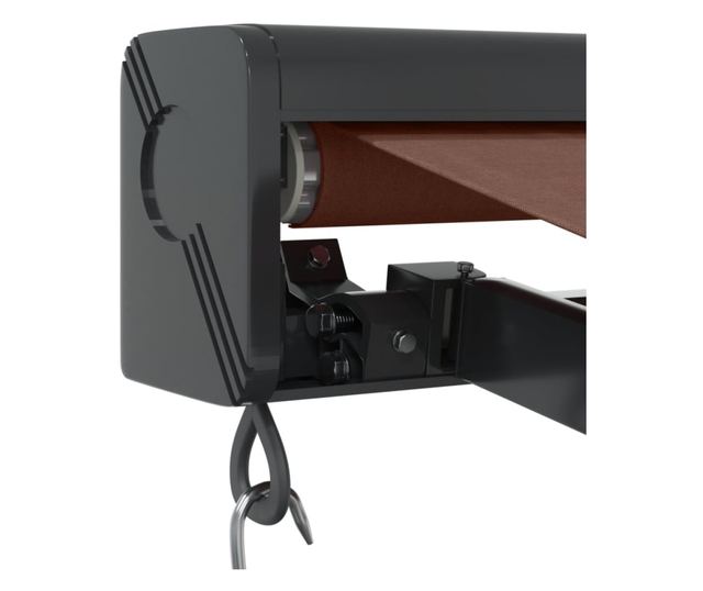 Ръчно прибираща се тента, кафява, 400x300 см