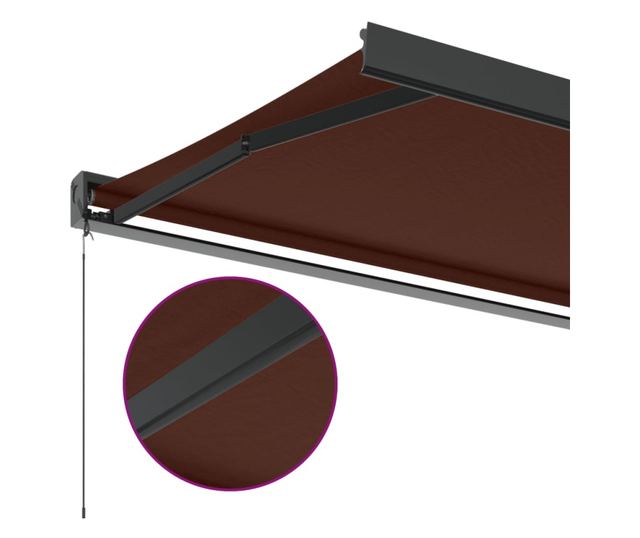 Ръчно прибираща се тента, кафява, 400x300 см