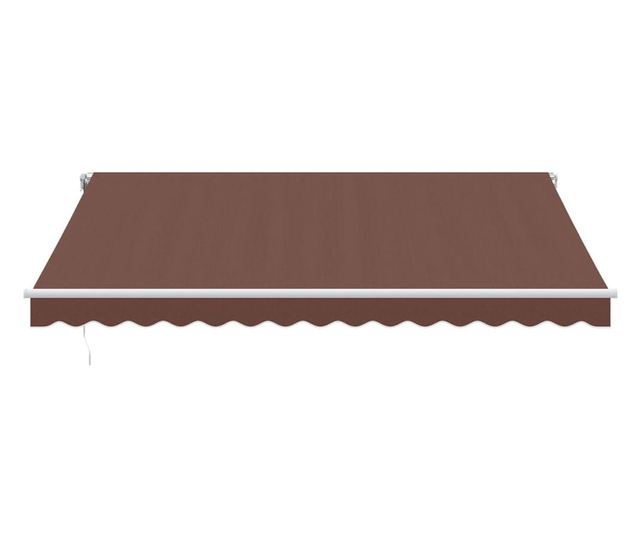 Автоматично прибираща се тента с LED, кафяв, 400x300 см