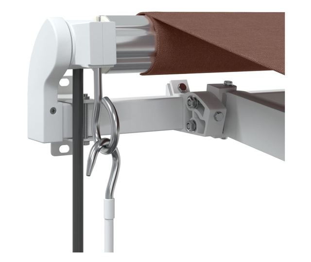 Автоматично прибираща се тента с LED, кафява, 400x350 см