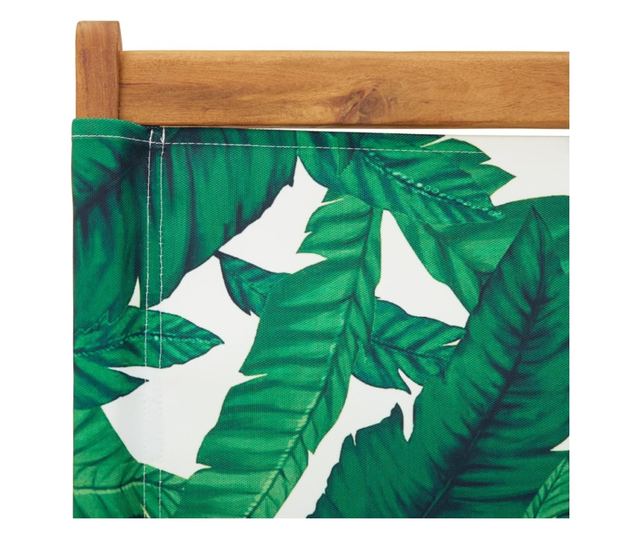 Сгъваеми градински столове 8 бр зелен плат и масивно дърво