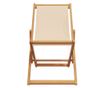 Сгъваеми плажни столове, 2 бр, бежов, плат и масивно дърво