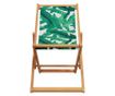 Сгъваеми плажни столове, 2 бр, на листа, плат и масивно дърво