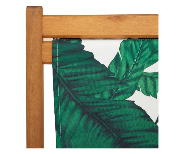 Сгъваеми плажни столове, 2 бр, на листа, плат и масивно дърво