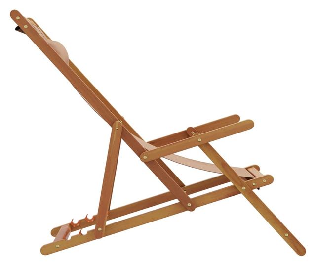 Сгъваеми плажни столове, 2 бр, таупе, плат и масивно дърво