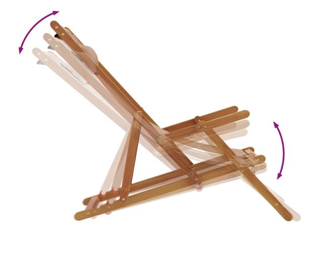 Сгъваеми плажни столове, 2 бр, таупе, плат и масивно дърво