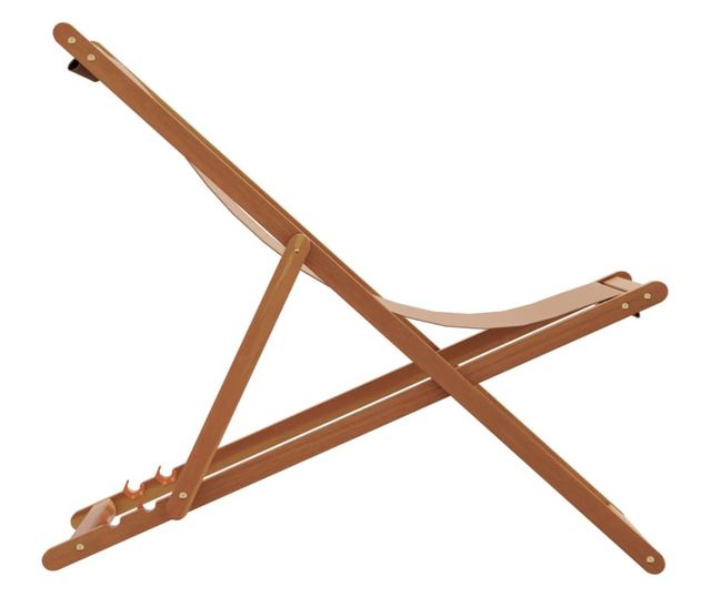 Сгъваеми плажни столове, 2 бр, таупе, плат и масивно дърво