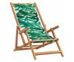 Сгъваеми плажни столове, 2 бр, на листа, плат и масивно дърво