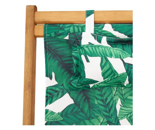 Сгъваеми плажни столове, 2 бр, на листа, плат и масивно дърво