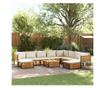 Градински комплект диван 11 части с възглавници акация масив