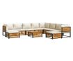 Градински комплект диван 11 части с възглавници акация масив