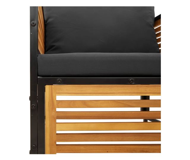 Градински комплект диван с възглавници, 8 части, акация масив