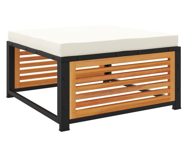 Градински комплект диван, 7 части, с възглавници, акация масив