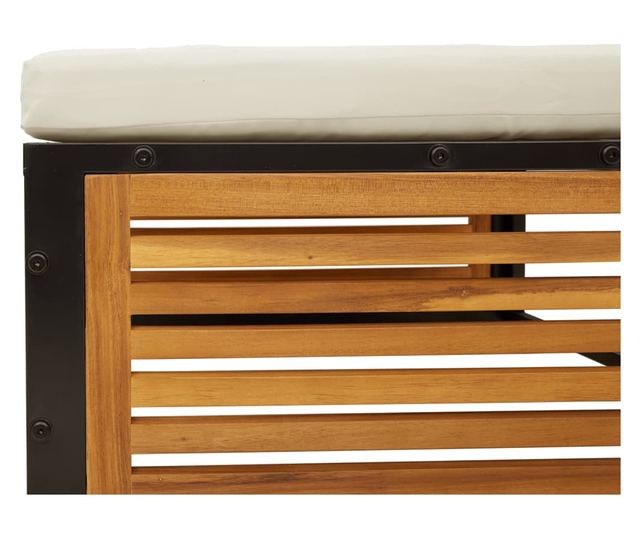 Градински диван от 4 части, с възглавници, масивна акация