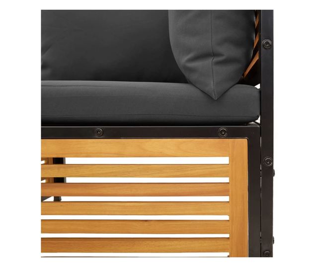 Градински комплект диван 11 части с възглавници акация масив