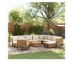 Градински комплект диван 12 части с възглавници акация масив