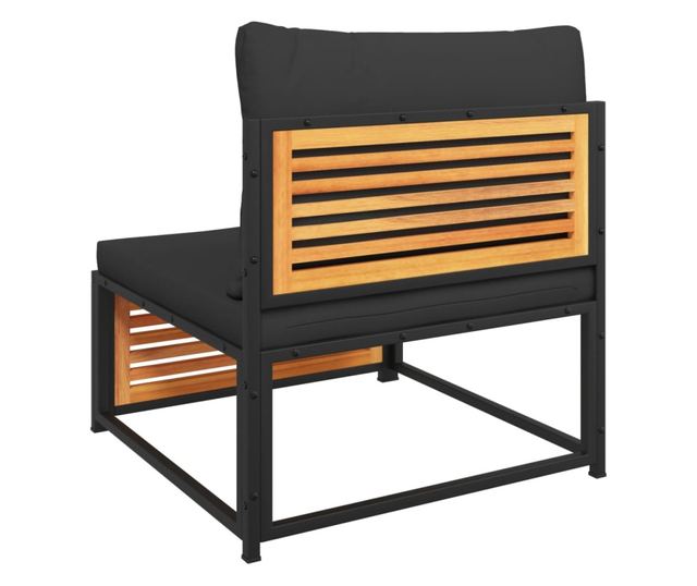 Градински диван с възглавници, 6 части, масив акация