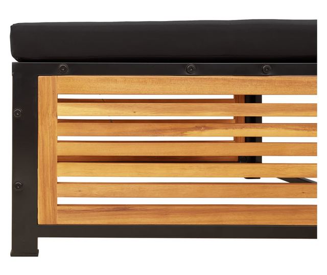 Градински диван от 4 части, с възглавници, масивна акация