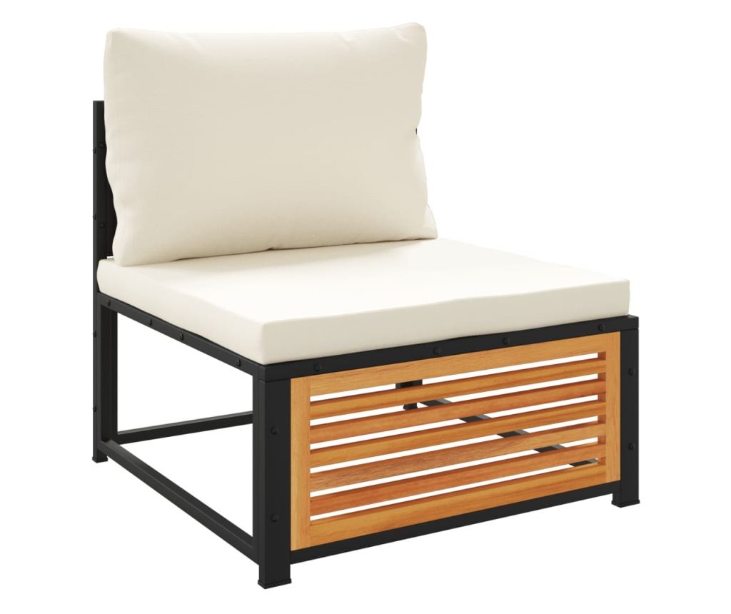 Градински диван с възглавници, 6 части, масив акация - 5