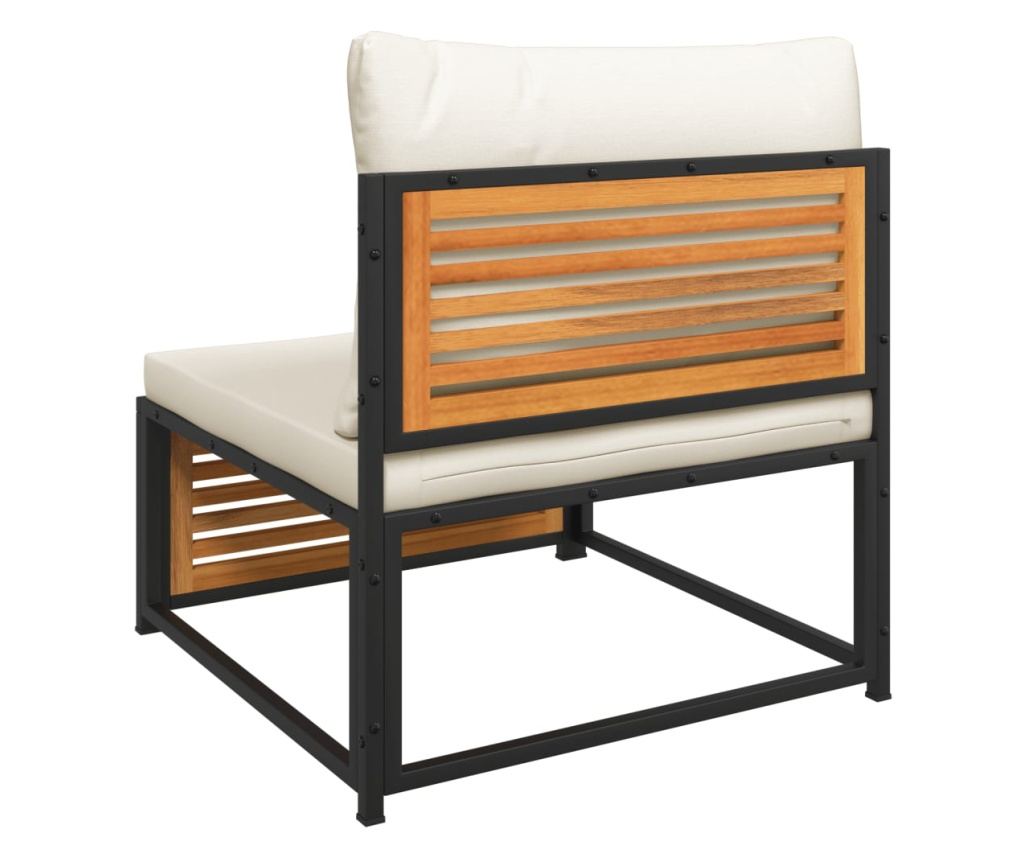 Градински диван с възглавници, 6 части, масив акация - 9