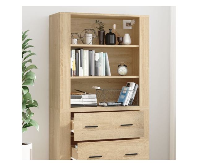 Висок шкаф, сонома дъб, инженерно дърво