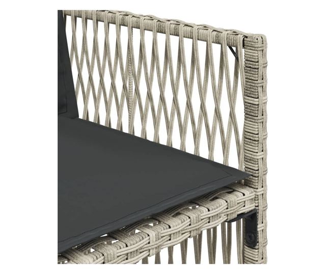 Градински комплект с възглавници 15 части полиратан светлосив