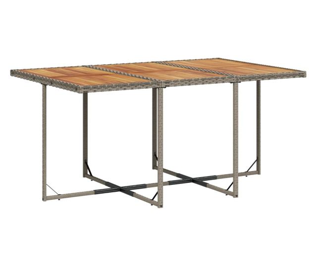 Градински трапезен комплект 7 части с възглавници сив полиратан