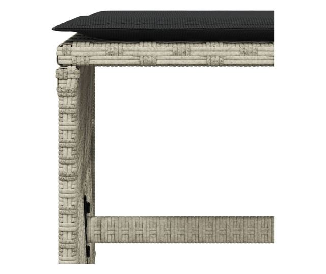 Градински комплект с възглавници 15 части полиратан светлосив