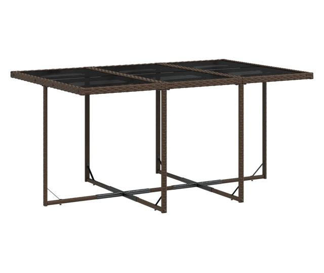 Градински комплект с възглавници 11 части кафяв полиратан