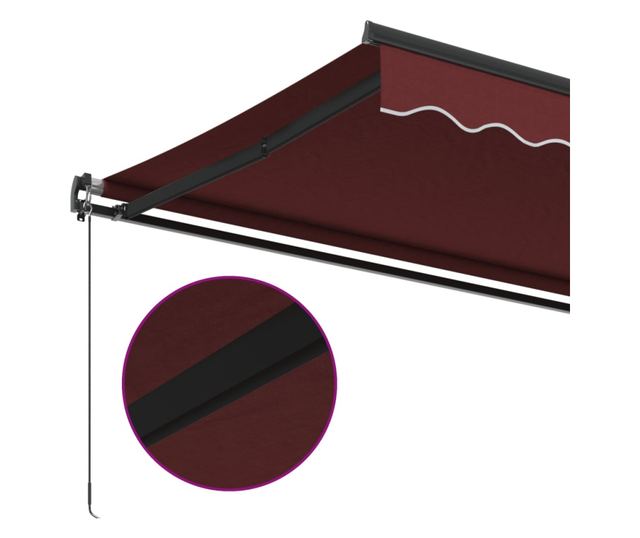 Ръчно прибиращ се тента, бордо, 450x300 см