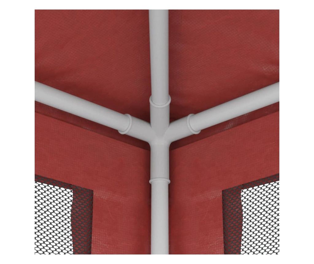 Парти шатра с 6 мрежести стени, червена, 3x6 м, HDPE - 6