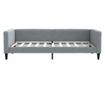 Daybed με στρώμα, ανοιχτό γκρι, 90x190 εκ., ύφασμα thumbnail 4