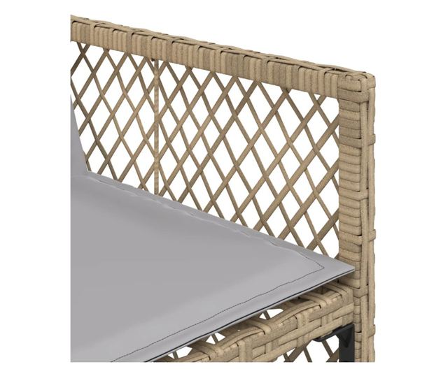 4 db vegyes bézs polyrattan kerti szék párnával