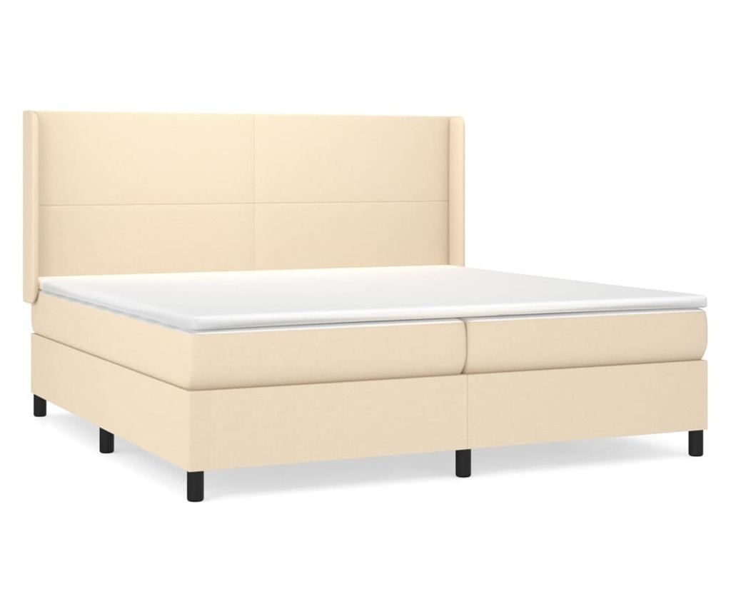 Боксспринг легло с матрак, крем, 200x200 см, текстил - 2