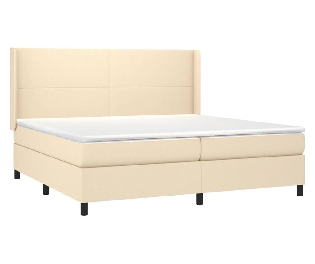 Боксспринг легло с матрак, крем, 200x200 см, текстил - 3