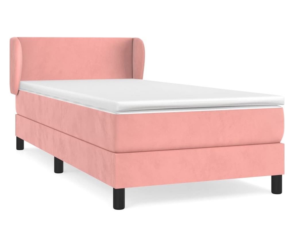 Боксспринг легло с матрак, розово, 80x200 см, кадифе - 2