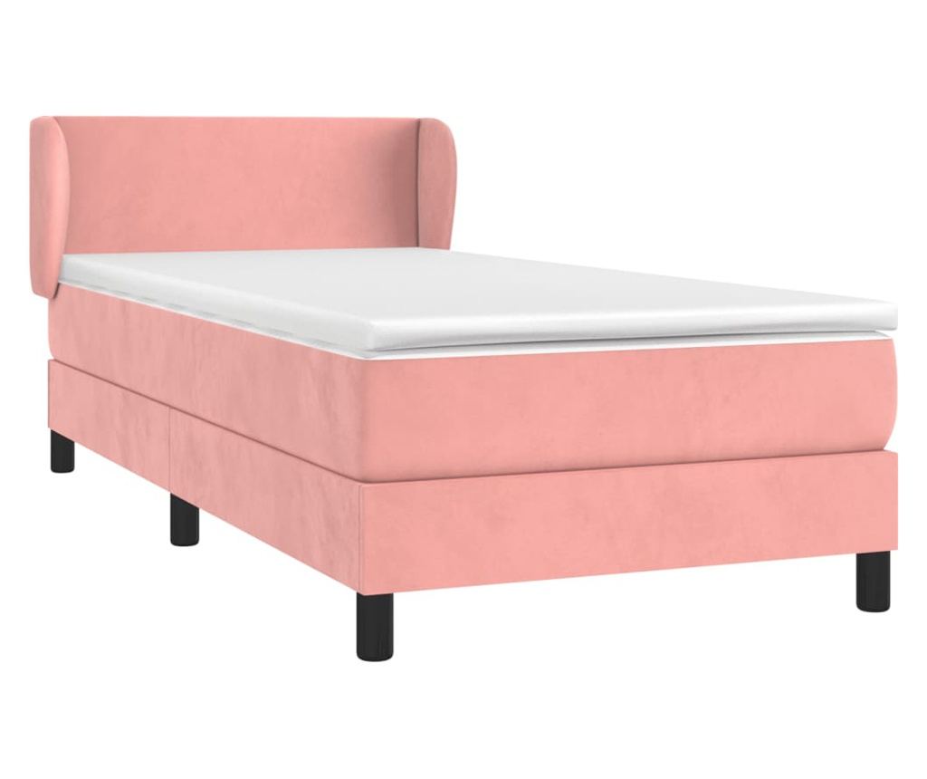 Боксспринг легло с матрак, розово, 80x200 см, кадифе - 3