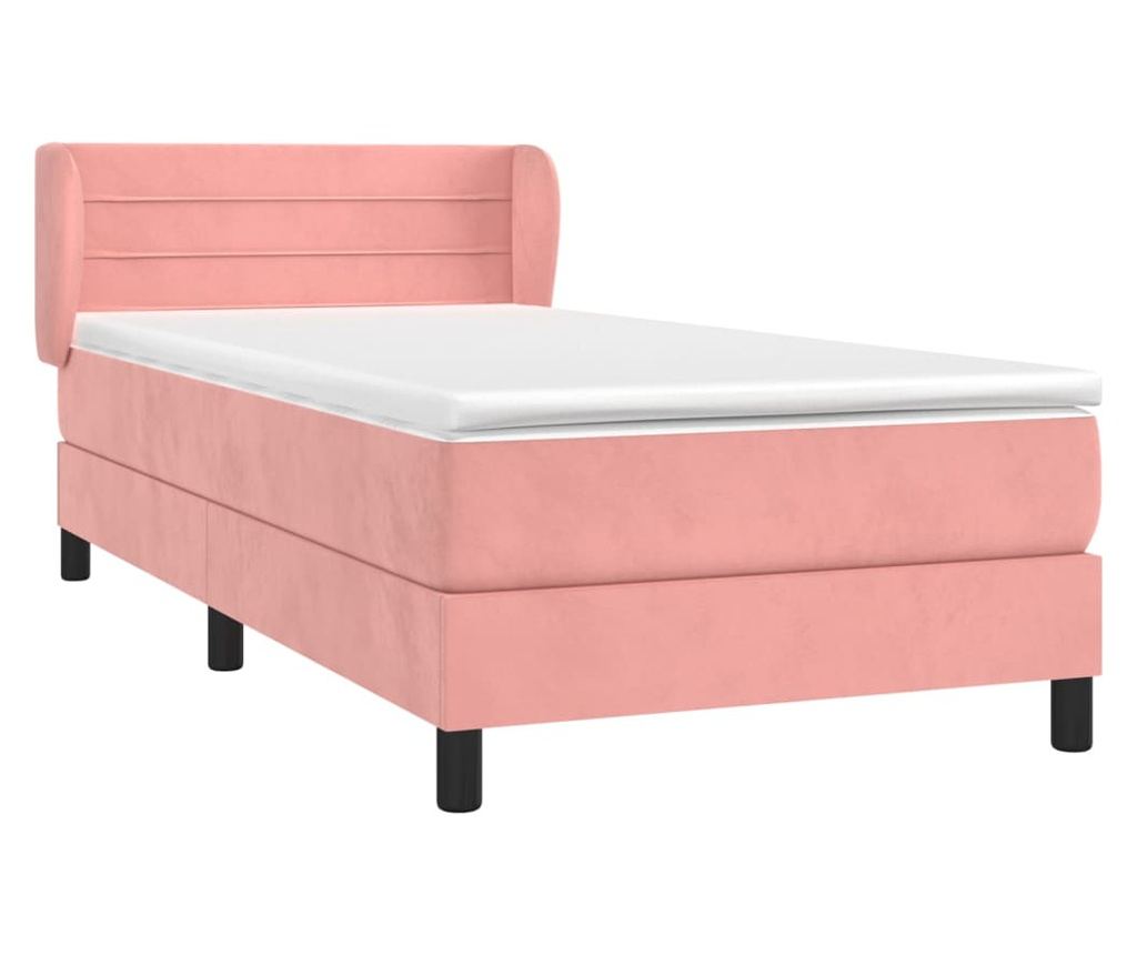Боксспринг легло с матрак, розово, 80x200 см, кадифе - 3