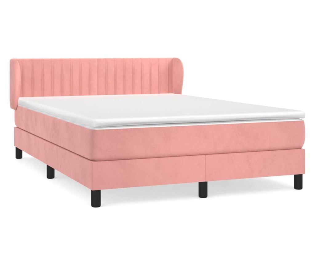 Боксспринг легло с матрак, розово, 140x200 см, кадифе - 2