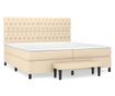 Боксспринг легло с матрак, кремаво, 200x200 см, текстил
