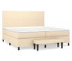 Боксспринг легло с матрак, кремаво, 200x200 см, текстил
