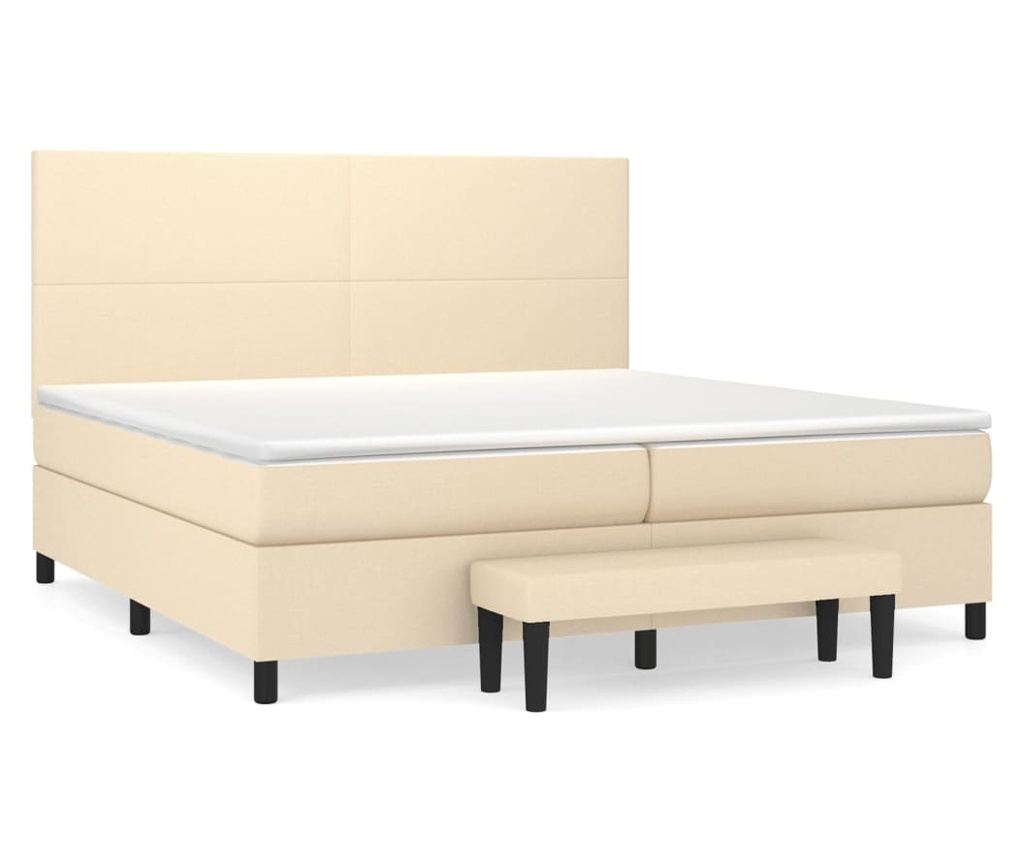 Boxspring krevet s madracem, krem, 200x200 cm, tekstil - 2