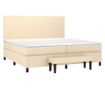 Боксспринг легло с матрак, кремаво, 200x200 см, текстил