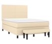 Боксспринг легло с матрак, кремаво, 140x200 см, плат thumbnail 3
