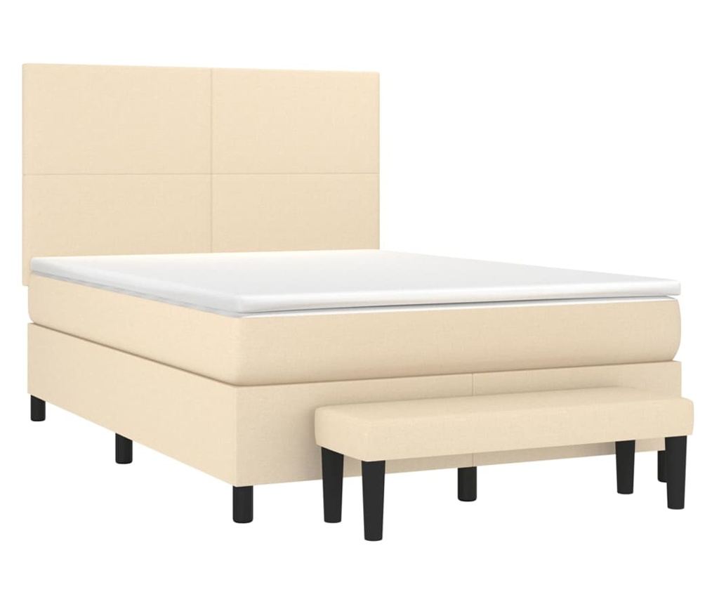 Боксспринг легло с матрак, кремаво, 140x200 см, плат - 3