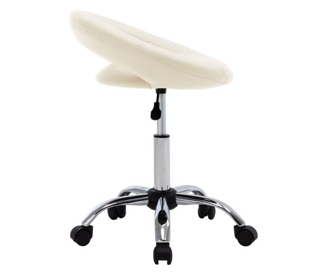 Vrtljiv kuhinjski stol, krem barva, umetno usnje