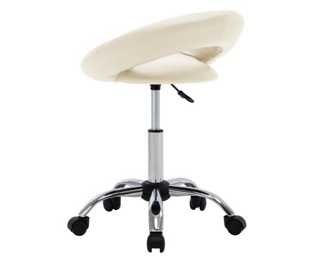Vrtljiv kuhinjski stol, krem barva, umetno usnje